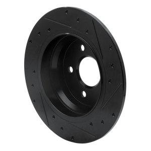 Mercedes-Benz E280 Brake Rotor (1) - Rear Left - R1 Concepts - Drilled & Slotted - Black - `03-`16